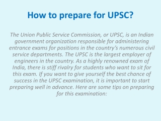 How to prepare for UPSC