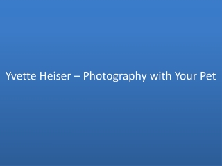 Yvette Heiser – Photography with Your Pet