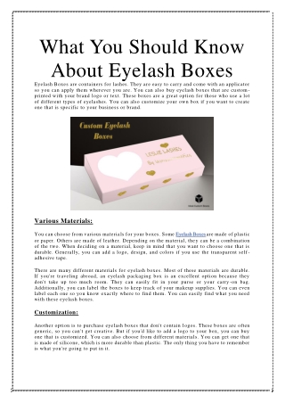 What You Should Know About Eyelash Boxes