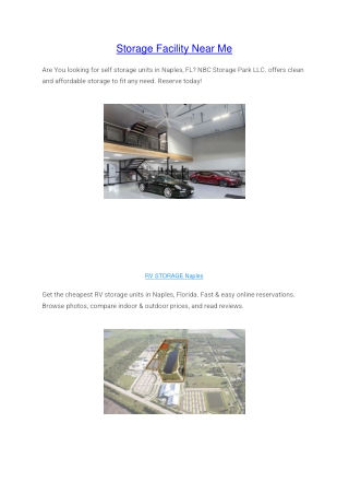 Storage Facility Near Me