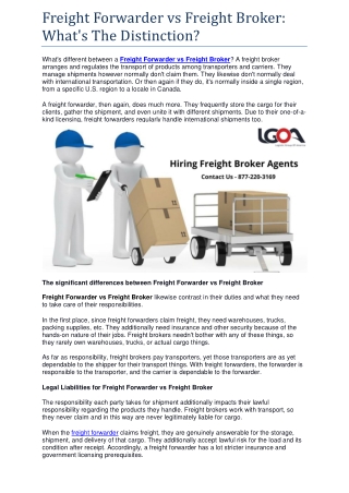 Freight Forwarder vs Freight Broker