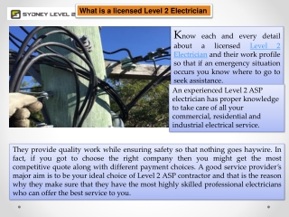 Level 2 Electrician