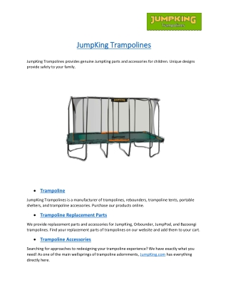 Jumpking Trampolines | Best Trampolines For Your Fun And Fitness Needs