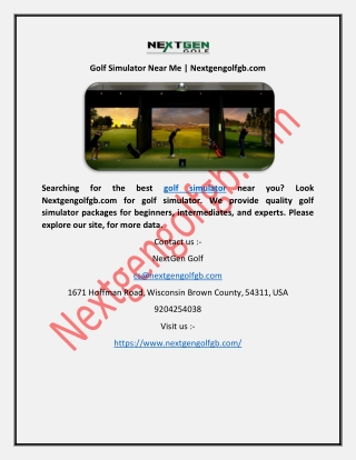 Golf Simulator Near Me | Nextgengolfgb.com