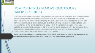 Simple guide to fix QuickBooks Error OLSU 1013