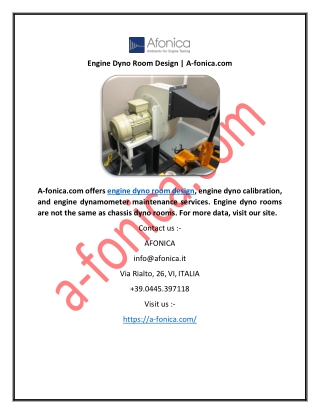 Engine Dyno Room Design | A-fonica.com