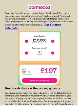 Car Finance Calculator