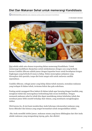 Diet Dan Makanan Sehat untuk memerangi Kandidiasis -  klinikkelaminku.com