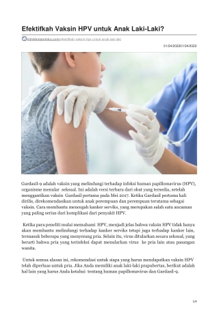 Efektifkah Vaksin HPV untuk Anak Laki-Laki - klinikkelaminku.com