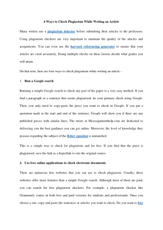 4 Ways to Check Plagiarism While Writing an Article