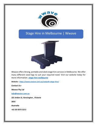 Stage Hire in Melbourne | Wwave