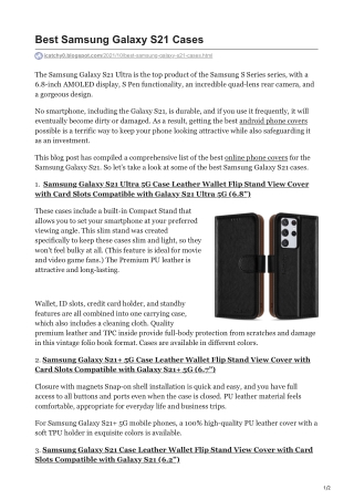 Best Samsung Galaxy S21 Cases