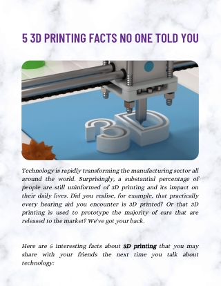 5 3D PRINTING FACTS NO ONE TOLD YOU