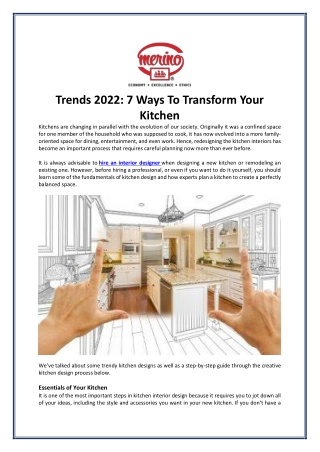 Trends 2022 7 Ways To Transform Your Kitchen