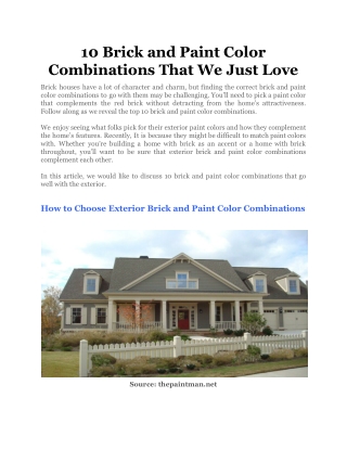 10 Brick and Paint Color Combinations That We Just Love