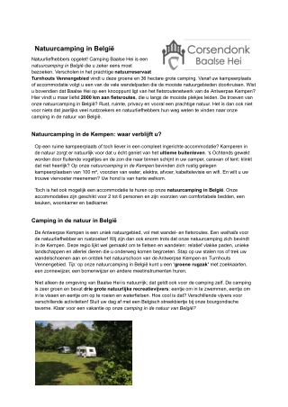 Baalse Hei | Natuurcamping Belgie