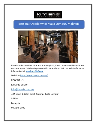 Best Hair Academy in Kuala Lumpur, Malaysia