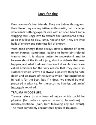 Trauma And Trumate: A Pets’ True Friend