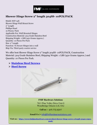 Stainless Steel Screws