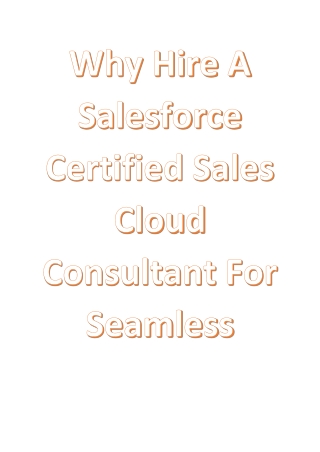 Why Hire A Salesforce Certified Sales Cloud Consultant For Seamless Business Operation1