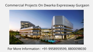 Commercial Projects On Dwarka Expressway Investment Size, Commercial Projects On