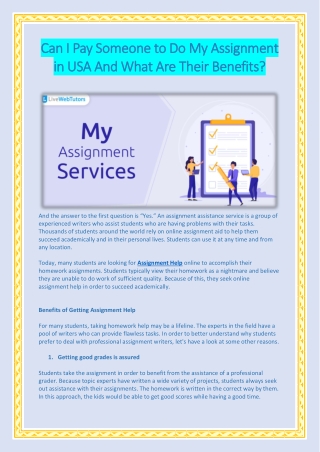 Can I Pay Someone to Do My Assignment in the USA What Are Their Benefits?