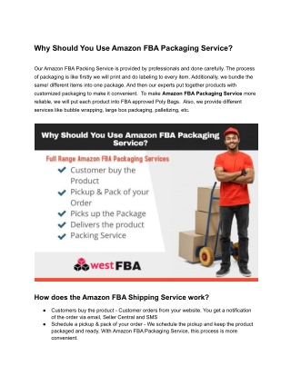 Why Should You Use Amazon FBA Packaging Service