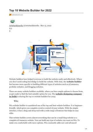 Top 10 Website Builder for 2022