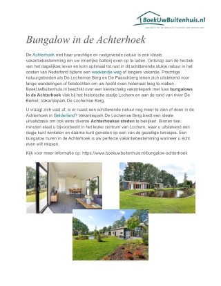 Bungalow in de Achterhoek
