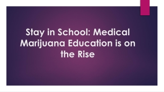 Stay in School: Medical Marijuana Education is on the Rise