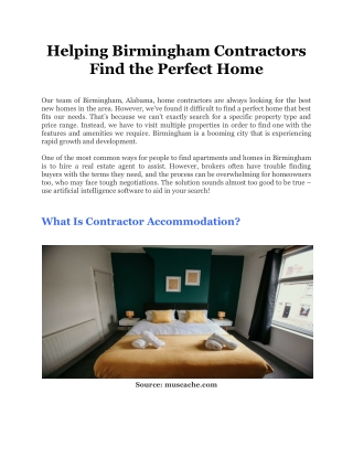 Helping Birmingham Contractors Find the Perfect Home