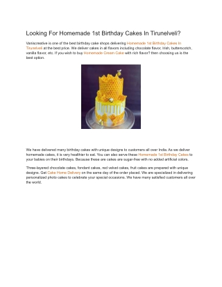 Looking For Homemade 1st Birthday Cakes In Tirunelveli