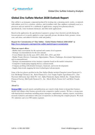 Provincial Demand and manufacturers of Global Zinc Sulfate Industry