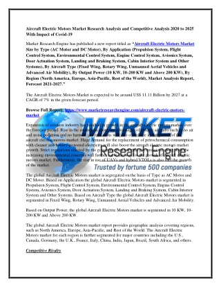 Aircraft Electric Motors Market