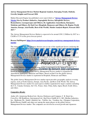 Airway Management Devices Market