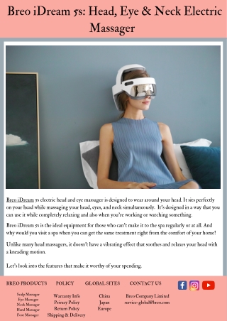 Breo iDream 5s Head, Eye & Neck Electric Massager