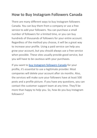 How to Buy Instagram Followers Canada