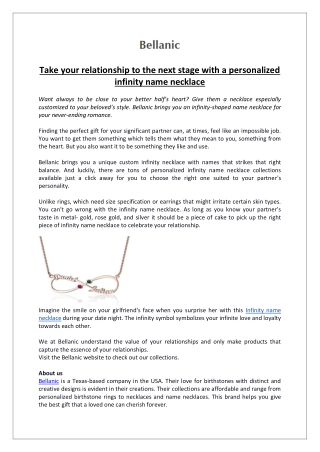 Take your relationship to the next stage with a personalized infinity name
