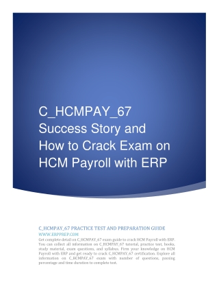 C_HCMPAY_67 Success Story and How to Crack Exam on HCM Payroll with ERP