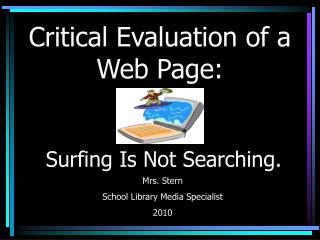 Critical Evaluation of a Web Page: