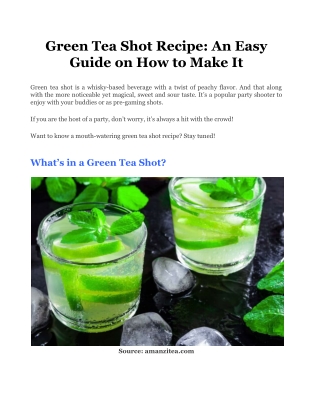 Green Tea Shot Recipe_ An Easy Guide on How to Make It