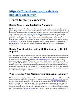 Dental Implants Vancouver