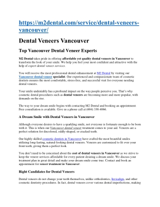 Dental Veneers Vancouver