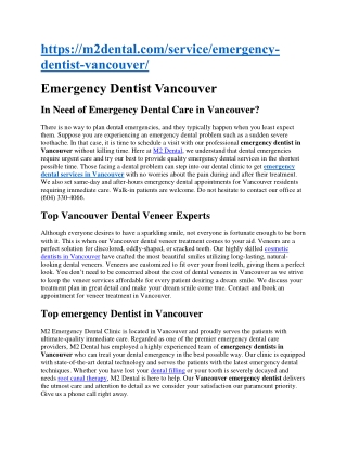 Emergency Dentist Vancouver