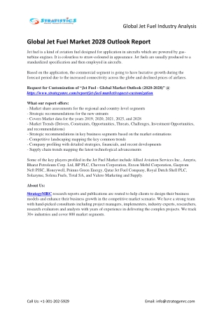 Global Jet Fuel Industry Forecasts Report Analysis