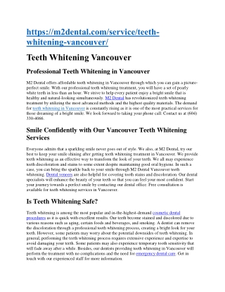 Teeth Whitening Vancouver