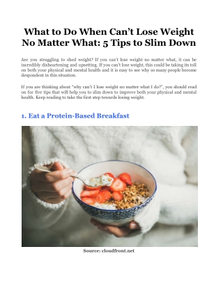 What to Do When Can’t Lose Weight No Matter What_ 5 Tips to Slim Down