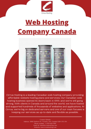 Web Hosting Company Canada