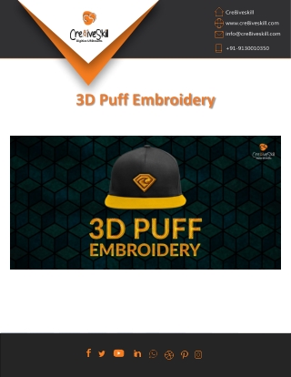 3D Puff Machine Embroidery Digitizing Service | Cre8iveSkill