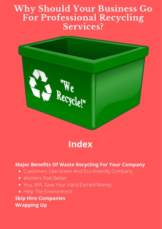 Why Should Your Business Go For Professional Recycling Services